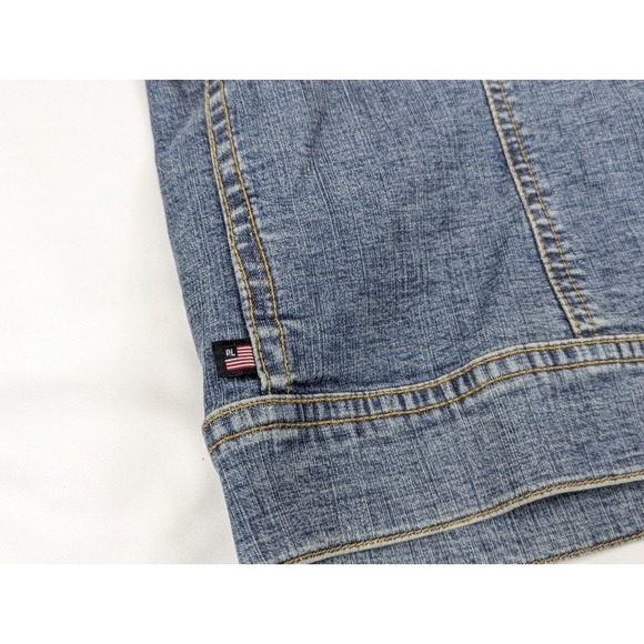 Ralph Lauren‎ Polo Jean Jacket Womans Small Trucker Denim Coat Vintage Y2K Blue - Picture 13 of 13